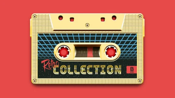 Auf rotem Hintergrund ist eine Retro-Kassette zu sehen; Link zum Projekt "Erwachsenwerden in Umbruchzeiten".