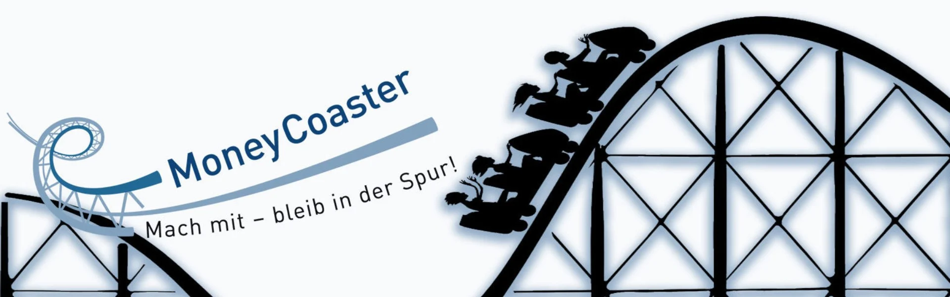 Schattenriss von Jugendlichen in der Achterbahn. Links steht